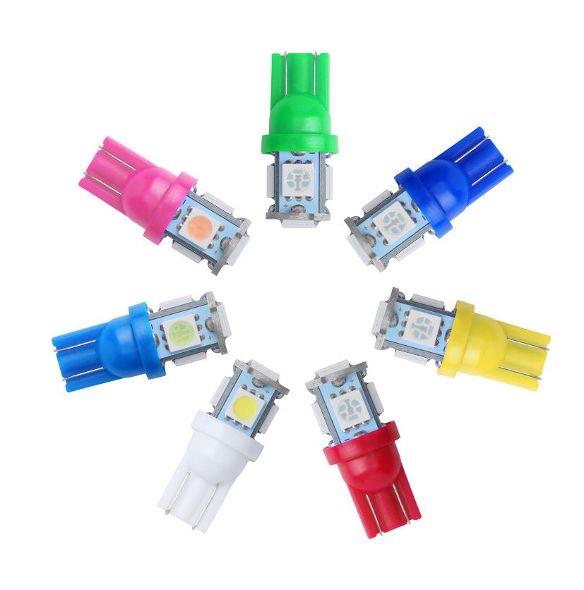 (image for) T10 WEDGE LED Instrument Panel light bulb 1W 12V red green blue - Click Image to Close