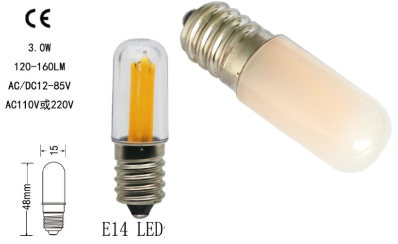 (image for) 1W T15 LED bulb for microwave refrigerator 110V 220V 12V~85V - Click Image to Close