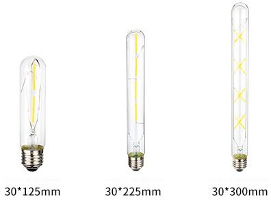 (image for) T10 tube led bulb 2W T30 tube led bulb with Filament LED for battery charge DC Dimmer dimming lights