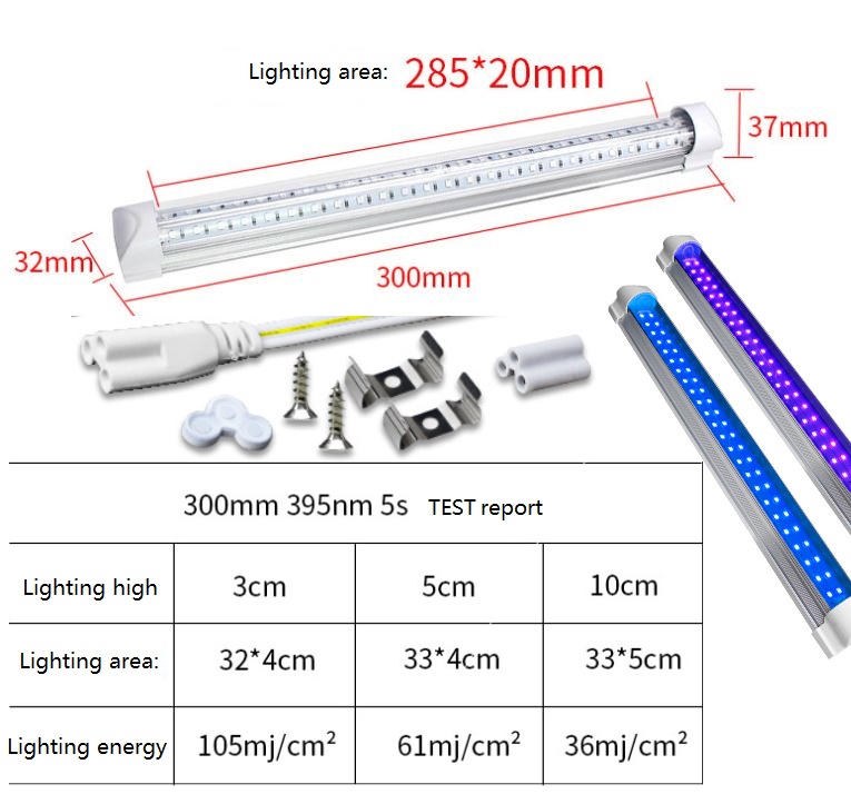 1FT T8 UV Lamp 10W 365 nm 395 nm for Ultraviolet curing mechine