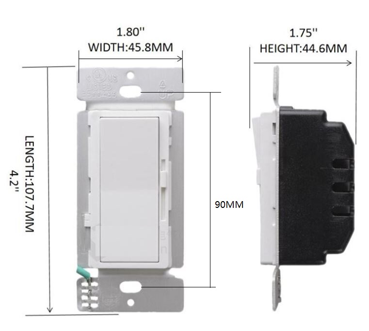 (image for) 15A SCR Triac  dimming led dimmer wall switch UL cUL approval