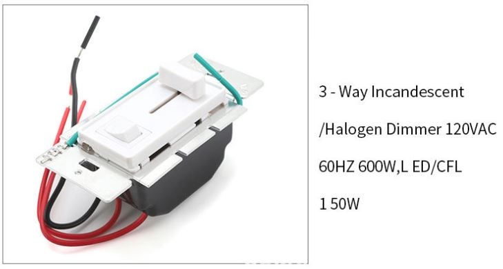 (image for) 11A 120V Slide TRIAC dimmer wall switch ETL cETL approval