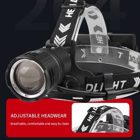 (image for) 1000M irradiation distance or 200M, Ultra long distance irradiation LED Headlamp Rechargeable, 30W XHP70 LED chip, telescopic zoom led lenser headlamp rechargeable, IPX4 Waterproof - Click Image to Close