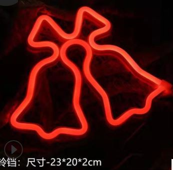 (image for) USB powered 2 AA Battery operation LED Neon Sign Lighting BELL