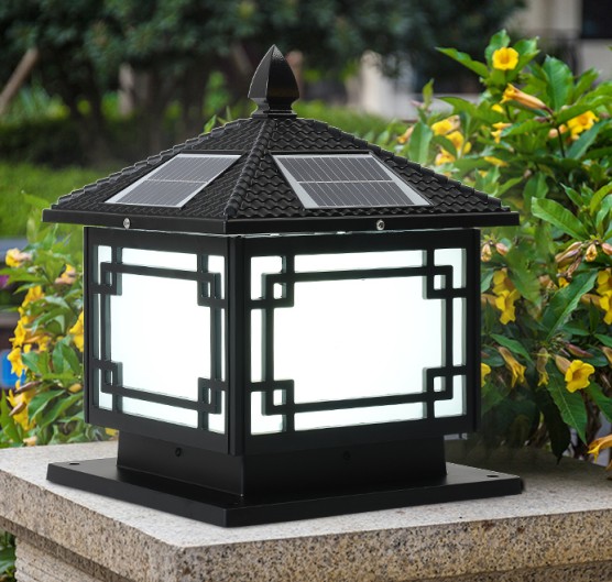 (image for) 30cm black exterior light Garden solar exterior lighting fixture
