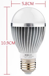 (image for) E27 medium screw base A19, 5 watt led light bulbs,AC85~265V - Click Image to Close