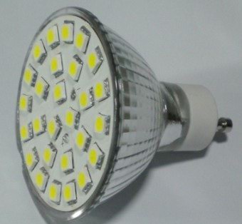 (image for) GU20 LED light bulb replacement, 5W, 27pcs LEDs, Cool white - Click Image to Close
