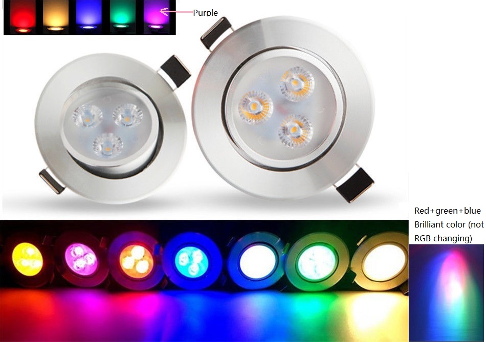 3W 3" Home Accents Holiday colorful LED ceiling mount lamp