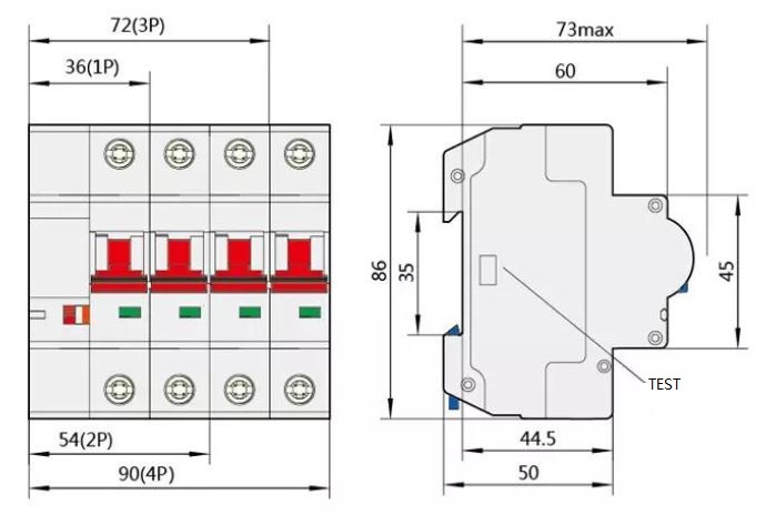 (image for) WiFi smart circuit breaker Miniature Circuit Breaker 4P 125A