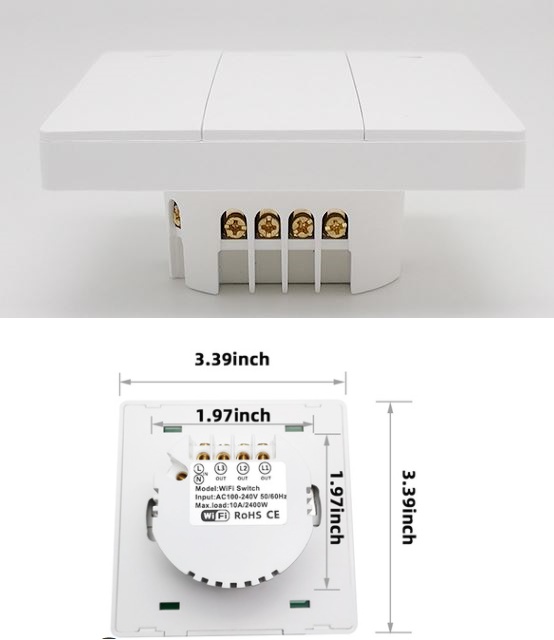 (image for) 3 line WiFi Smart switch Work with Tuya Aelxa Googlehome